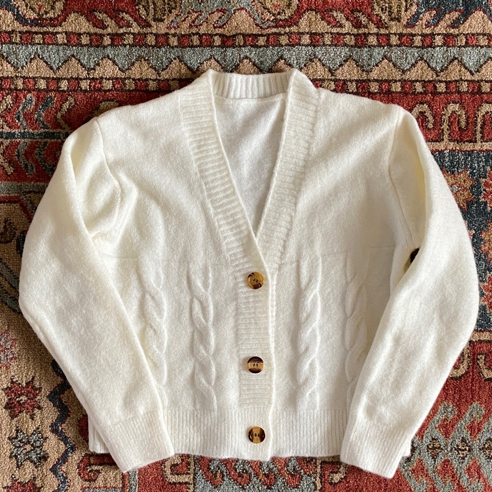 Cream Cardigan Sz Sm